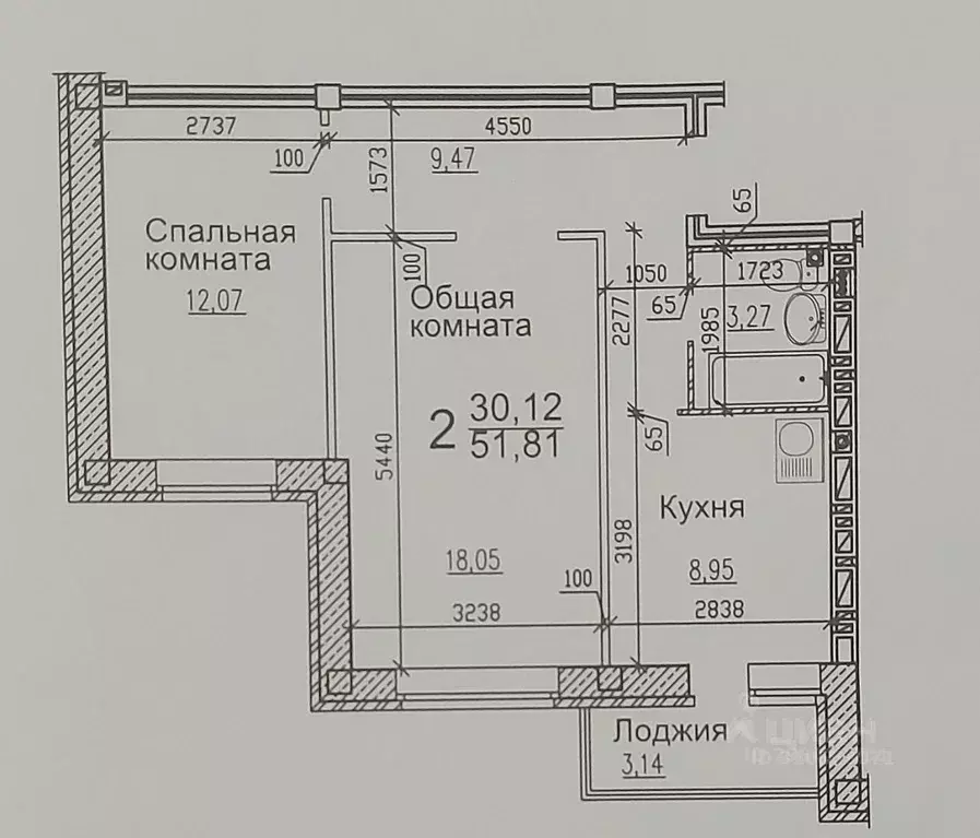 2-к кв. Новосибирская область, Новосибирск ул. Виктора Уса, 1/1 (54.0 ... - Фото 1