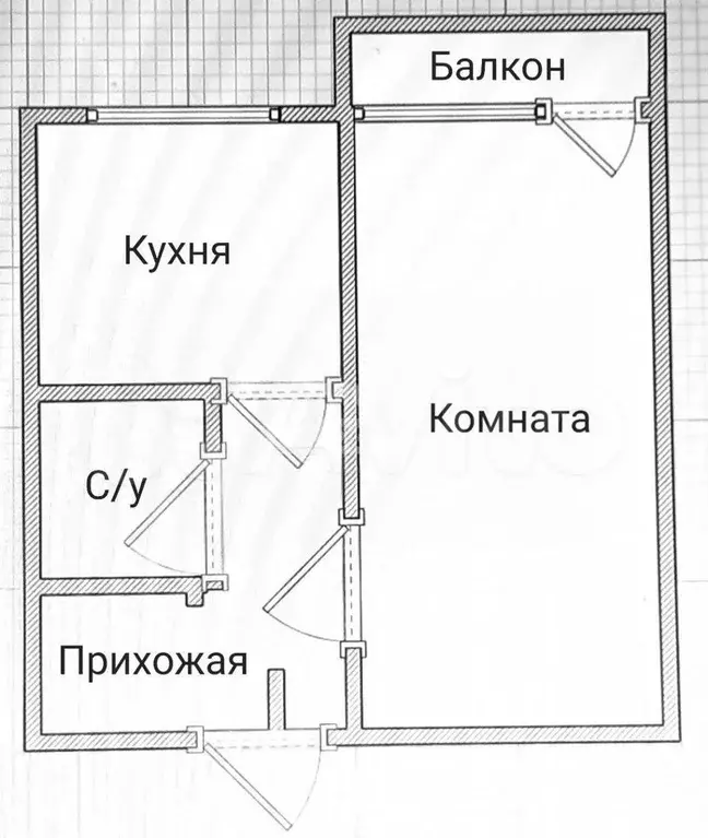 1-к. квартира, 29,1 м, 4/5 эт. - Фото 0