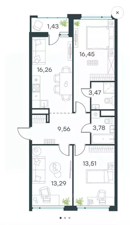 4-к кв. Московская область, Красногорск городской округ, Отрадное пгт ... - Фото 2