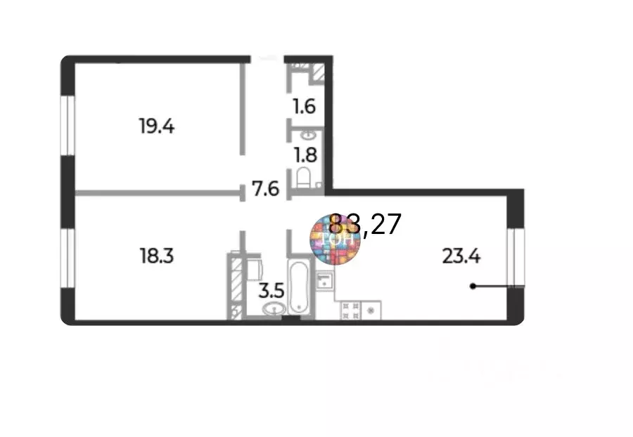 2-к кв. Санкт-Петербург Петровский просп., 9к2 (83.27 м) - Фото 1