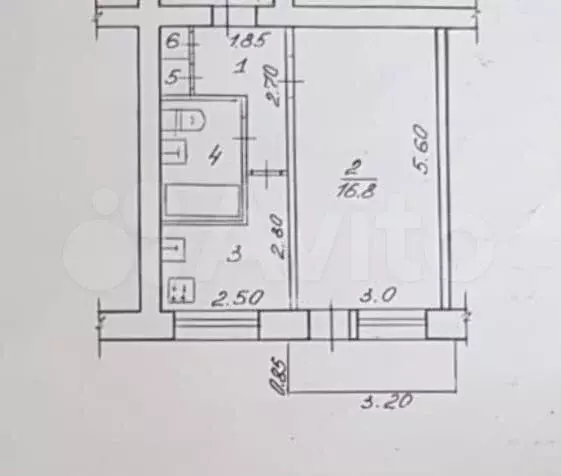1-к. квартира, 31 м, 5/5 эт. - Фото 0