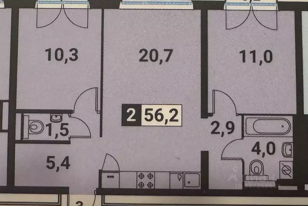 2-к кв. москва большая филевская ул, 3к3 (57.0 м) - Фото 1