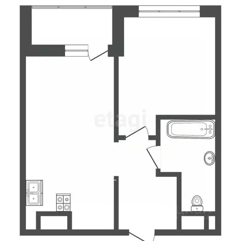 1-к кв. Тюменская область, Тюмень ул. Ивана Чистякова, 5 (39.9 м) - Фото 2