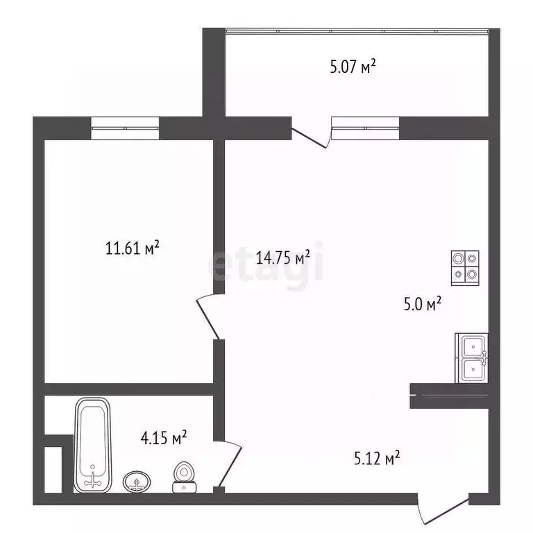 1-к кв. Челябинская область, Миасс просп. Макеева, 82 (41.0 м) - Фото 1