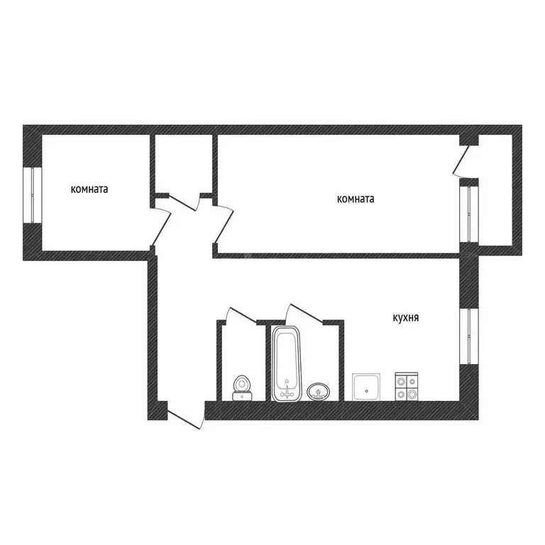 2-комнатная квартира: Кириши, Советская улица, 12А (44.4 м) - Фото 1