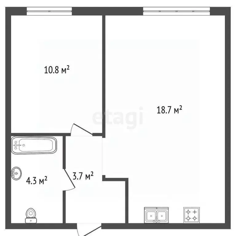 1-к кв. Санкт-Петербург наб. Обводного Канала, 169 (37.0 м) - Фото 2