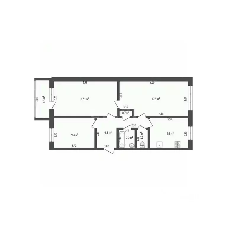 3-к кв. Брянская область, Брянск Фосфоритная ул., 15 (64.4 м) - Фото 2