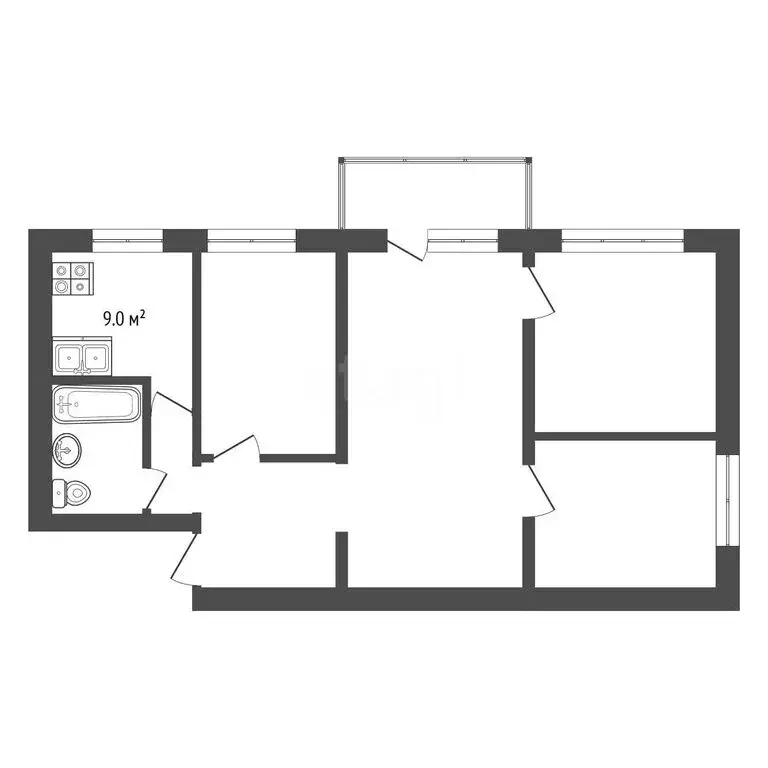 4-комнатная квартира: Ижевск, Воткинское шоссе, 52 (60 м) - Фото 1
