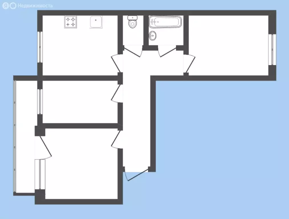 3-комнатная квартира: Тюмень, Ратная улица, 1 (70 м) - Фото 1