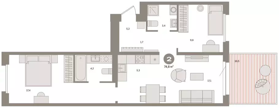 2-комнатная квартира: Екатеринбург, жилой район Юго-Западный, жилой ... - Фото 2