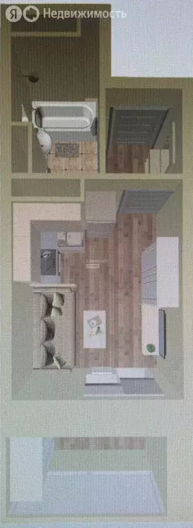 Квартира-студия: Домодедово, микрорайон Востряково, Лёдовская улица, ... - Фото 2