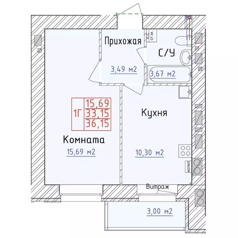 1-к кв. Ярославская область, Ярославль 1-й мкр,  (36.15 м) - Фото 0