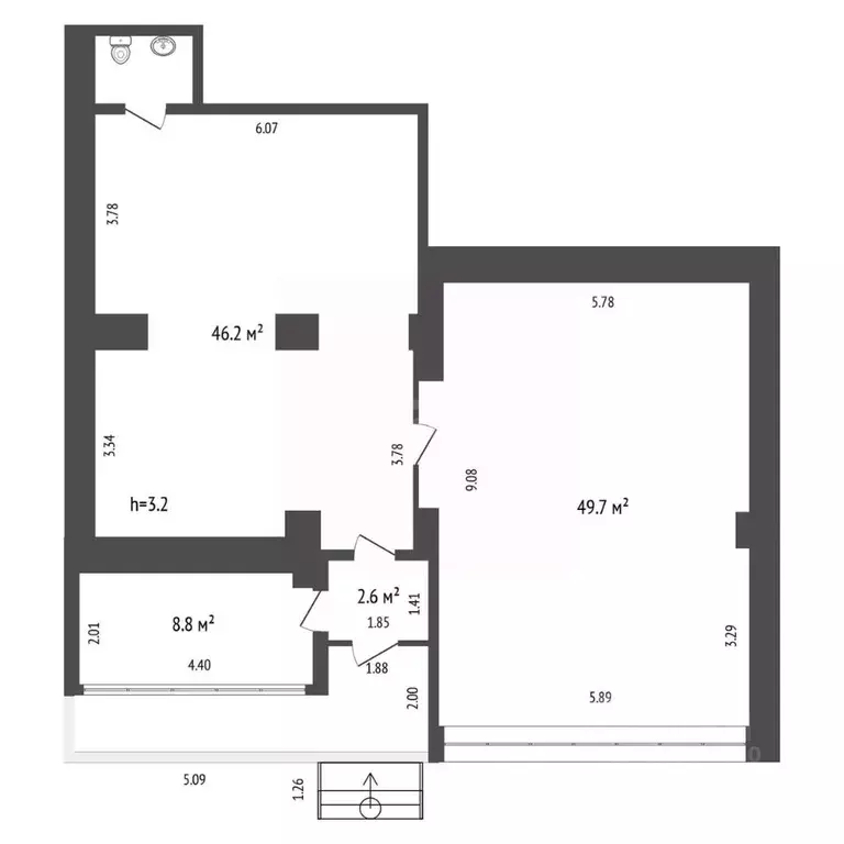 Помещение свободного назначения в Тюменская область, Тюмень ул. ... - Фото 2