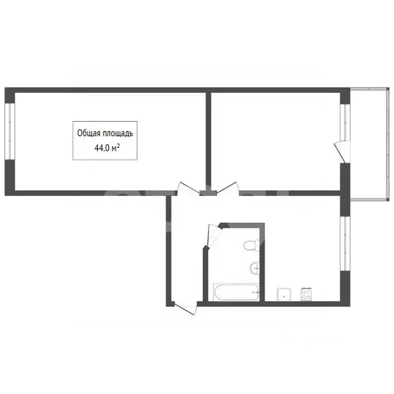 2-к кв. Томская область, Томск Алтайская ул., 120 (47.1 м) - Фото 2