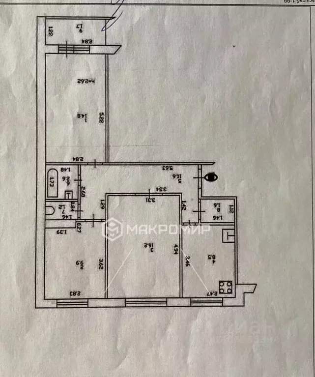 3-к кв. Татарстан, Казань ул. Рашида Вагапова, 15 (67.0 м) - Фото 2