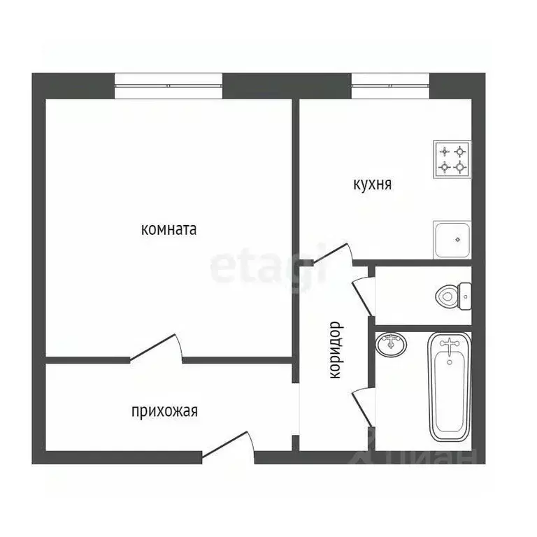 1-к кв. Красноярский край, Красноярск Светлогорская ул., 19 (41.2 м) - Фото 1