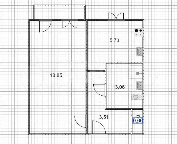 1-к. квартира, 31,8 м, 2/9 эт. - Фото 0