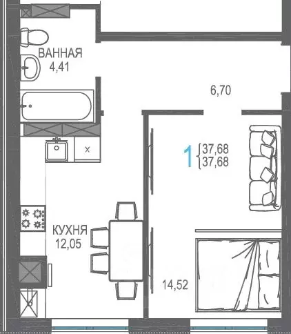 1-к кв. Крым, Симферопольский район, Гвардейское пгт, Республика жилой ... - Фото 1