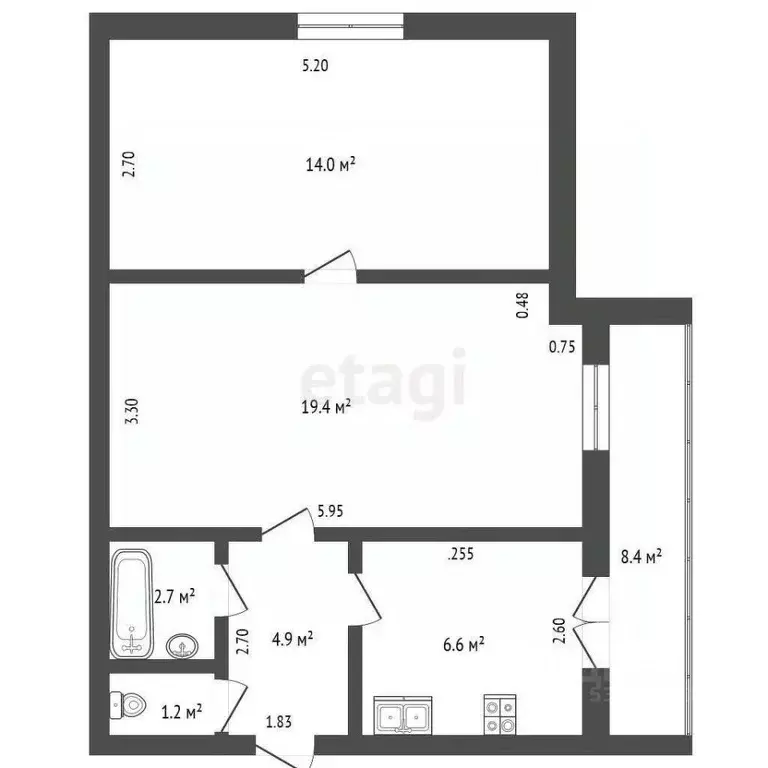 2-к кв. Ростовская область, Ростов-на-Дону Северный мкр, ул. ... - Фото 1