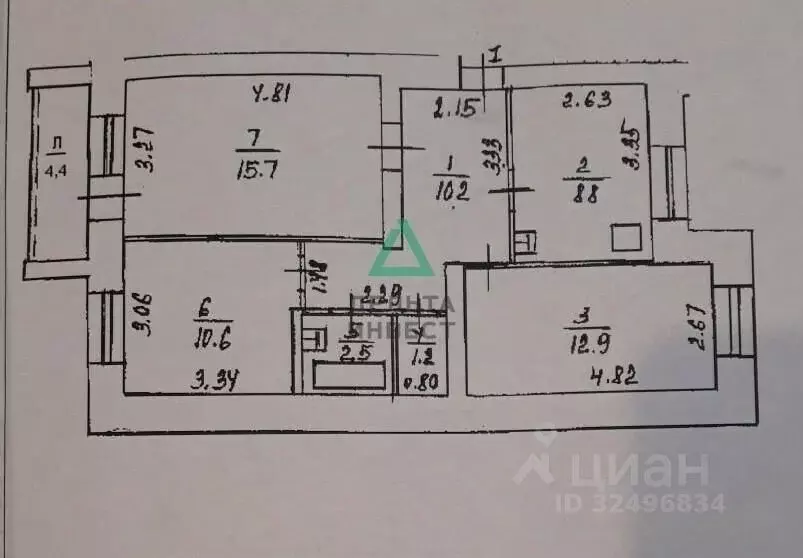 3-к кв. Башкортостан, Уфа ул. Гафури, 48 (64.1 м) - Фото 2