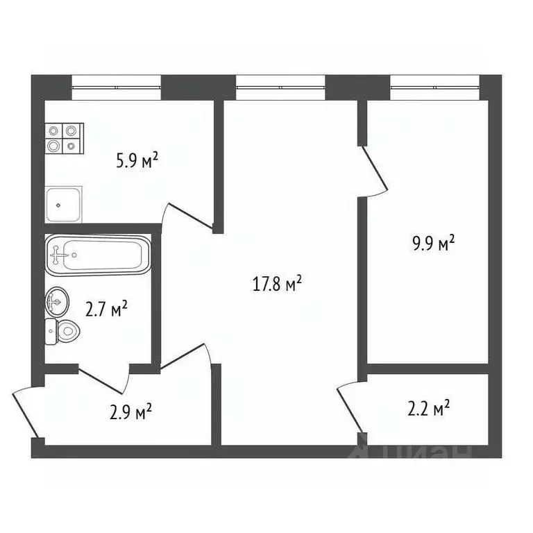 2-к кв. Московская область, Воскресенск городской округ, д. Ратчино ... - Фото 1