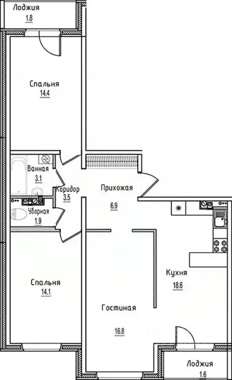 3-к кв. Новгородская область, Старая Русса ул. Чапаева, 2 (82.7 м) - Фото 1