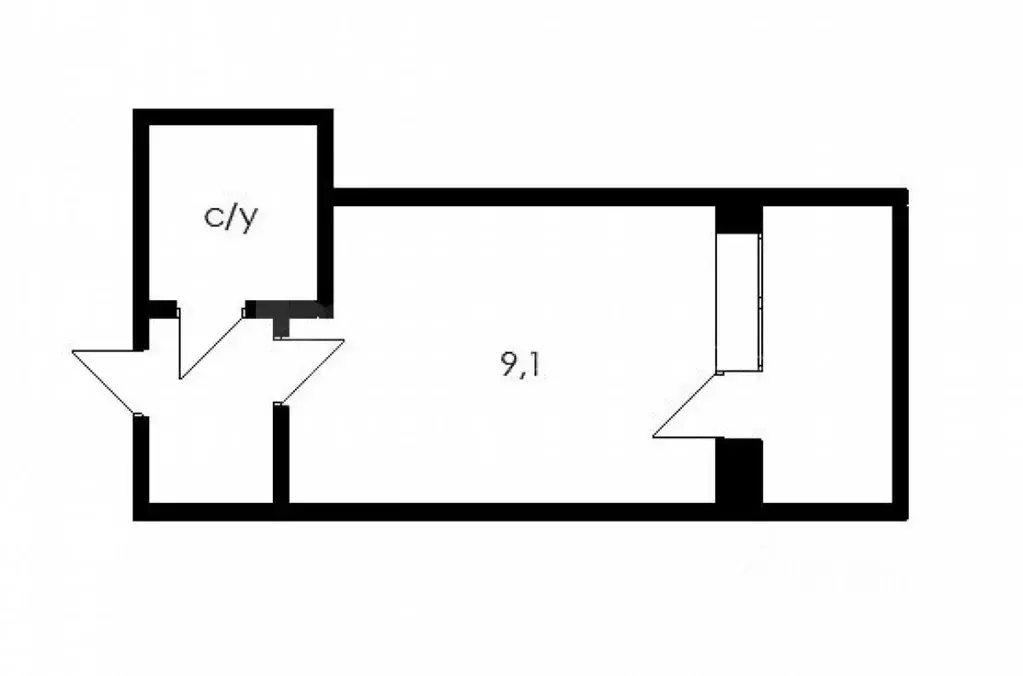 Студия Тюменская область, Тюмень ул. 30 лет Победы, 75 (16.0 м) - Фото 2