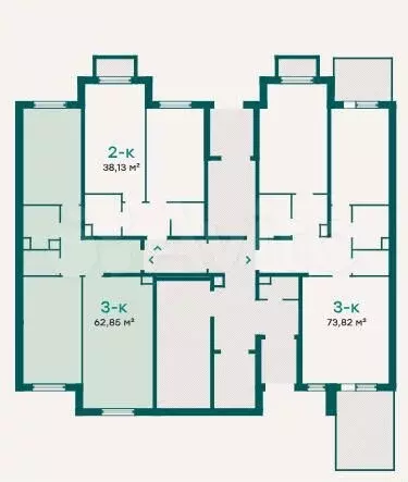 3-к. квартира, 62.7 м, 1/5 эт. - Фото 1