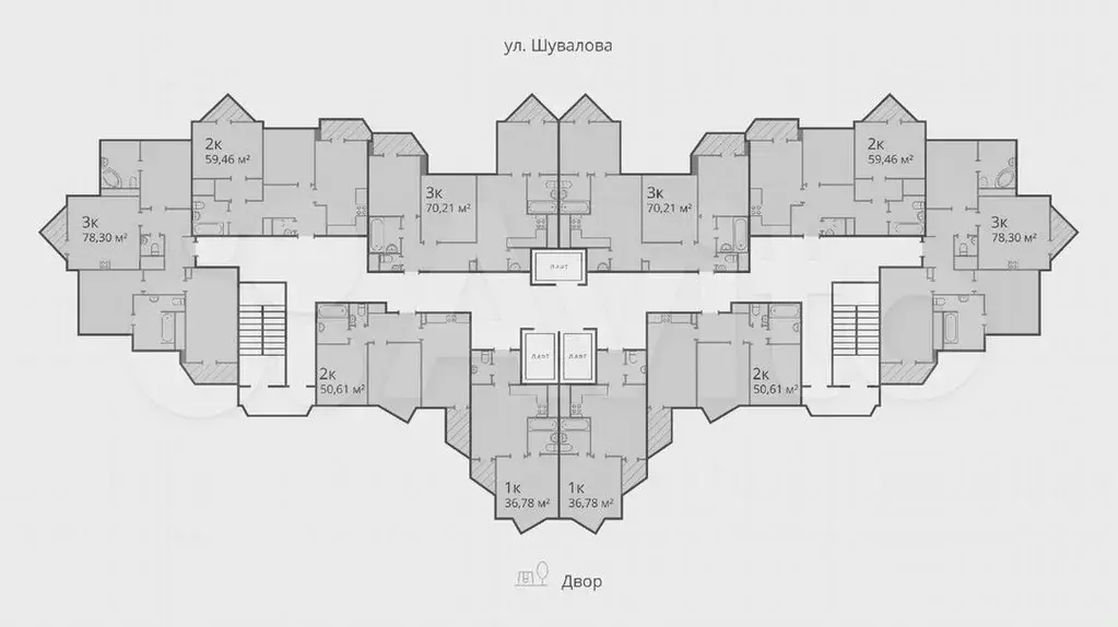 2-к. квартира, 50,6 м, 18/19 эт. - Фото 1