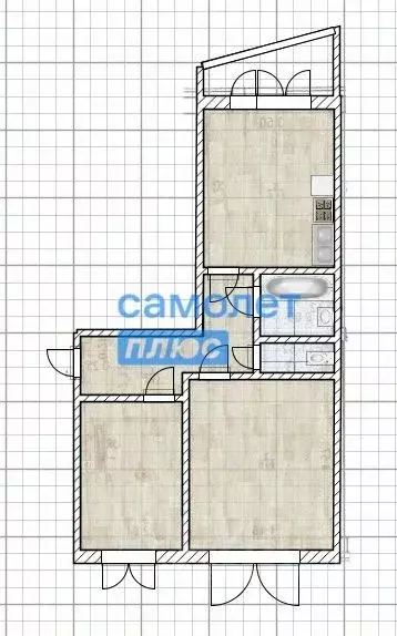 2-к кв. Алтайский край, Бийск Севастопольская ул., 1/1 (56.9 м) - Фото 1