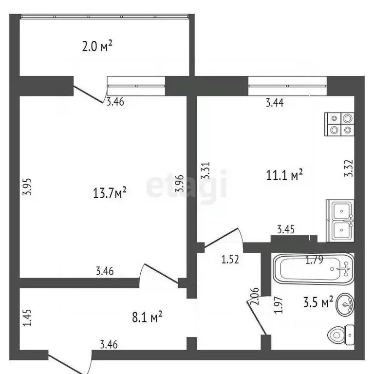 1-к кв. Мордовия, Саранск ул. Тани Бибиной, 7/2 (33.7 м) - Фото 2