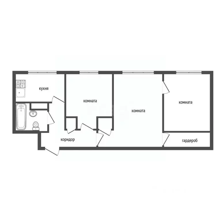 3-к кв. Воронежская область, Воронеж ул. Космонавтов, 30 (55.5 м) - Фото 2