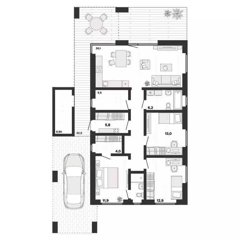 Дом в село Большие Харлуши, КП Голос Горожане ( м) - Фото 2