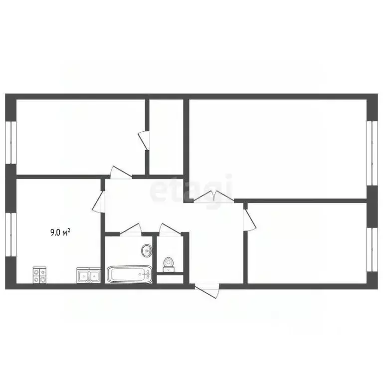 3-к кв. Ямало-Ненецкий АО, Новый Уренгой ул. 26-го съезда КПСС, 8А ... - Фото 2