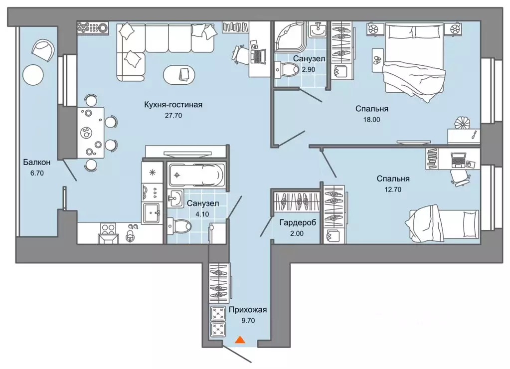 2-к кв. Пермский край, Пермь ул. Дзержинского, 31Б (81.0 м) - Фото 1