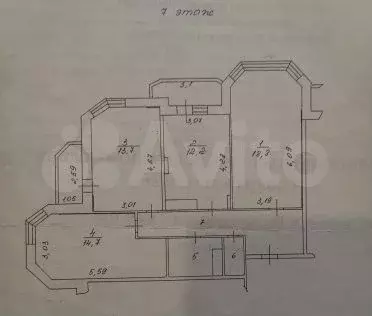 3-к. квартира, 75,4 м, 7/10 эт. - Фото 0