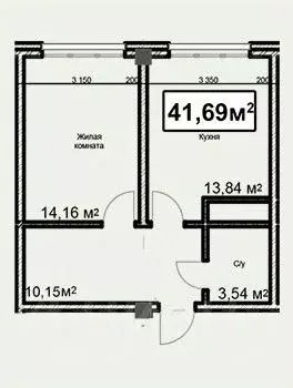 1-к кв. Ставропольский край, Ессентуки ул. Благодатная, 24 (41.69 м) - Фото 2