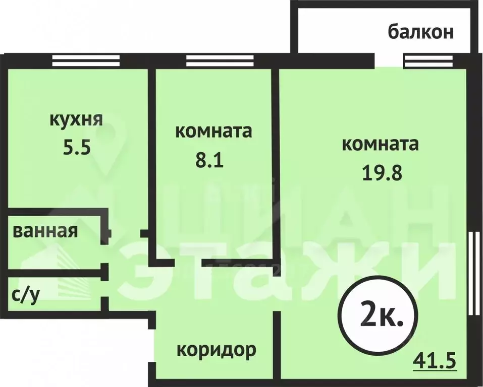 2-к кв. Татарстан, Казань просп. Альберта Камалеева, 34Б (54.0 м) - Фото 1