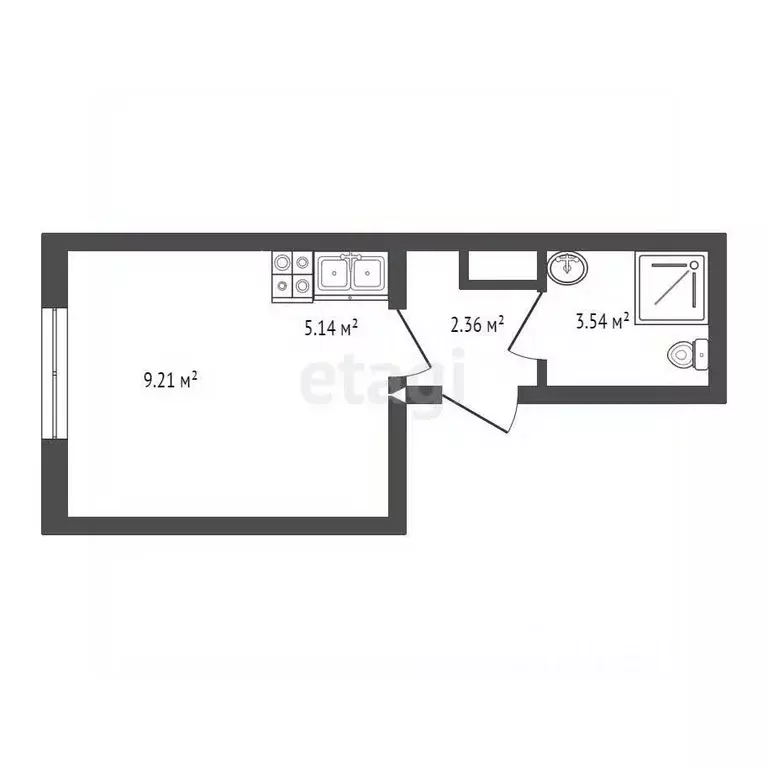 Студия Санкт-Петербург ул. Пахомовская, 18к1 (20.25 м) - Фото 1