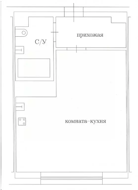 Студия Санкт-Петербург Бумажная ул., 20 (26.3 м) - Фото 1