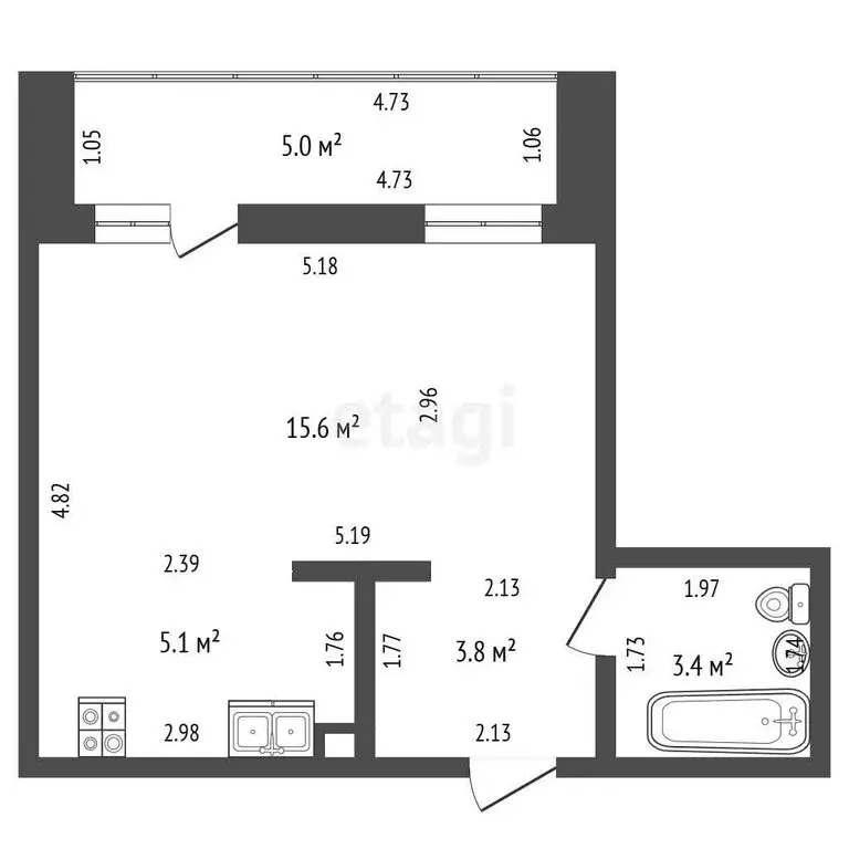 Квартира-студия: Стерлитамак, улица Строителей, 77 (27.6 м) - Фото 1