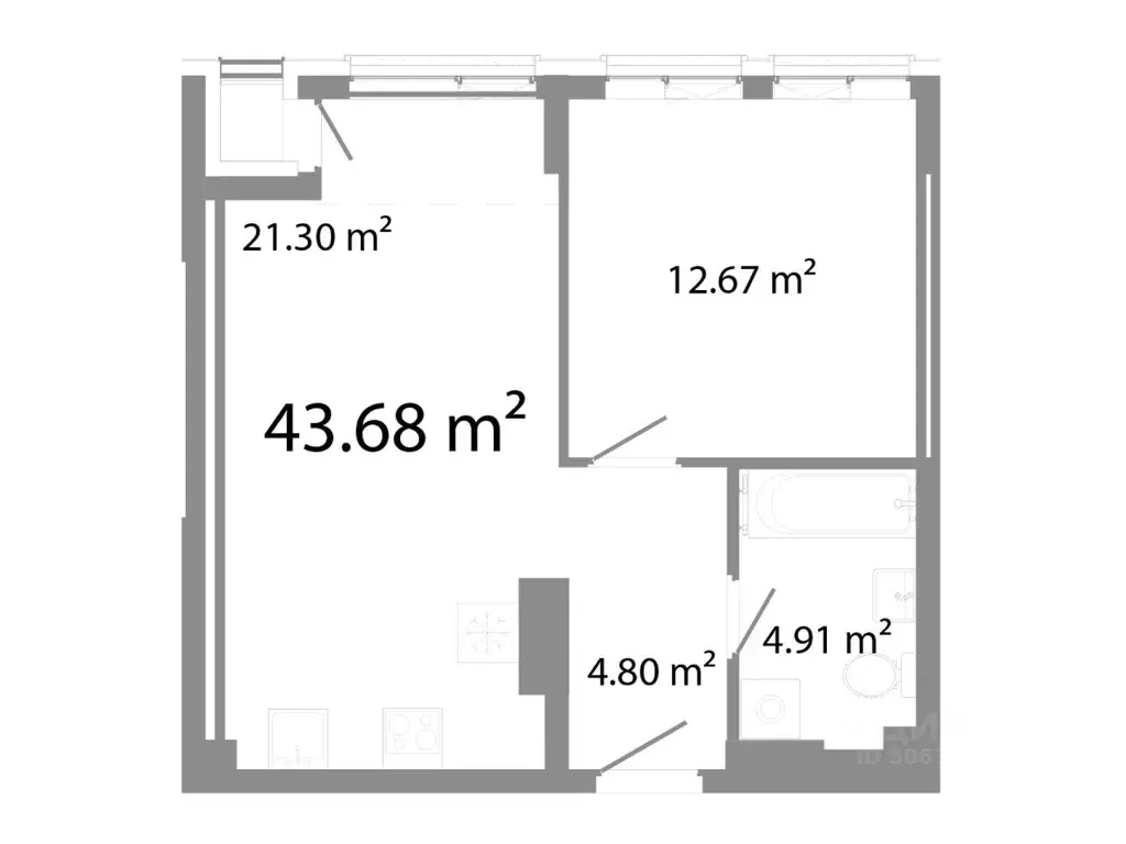 2-к кв. Челябинская область, Челябинск Никс Про на Лесопарковой жилой ... - Фото 1