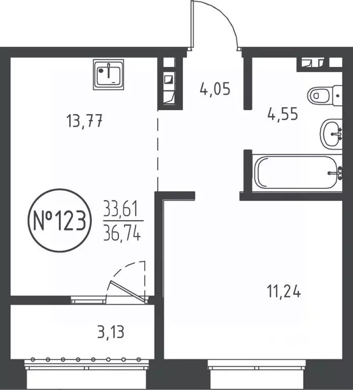 1-к кв. Иркутская область, Иркутск ул. Эдуара Дьяконова, 11 (36.74 м) - Фото 0