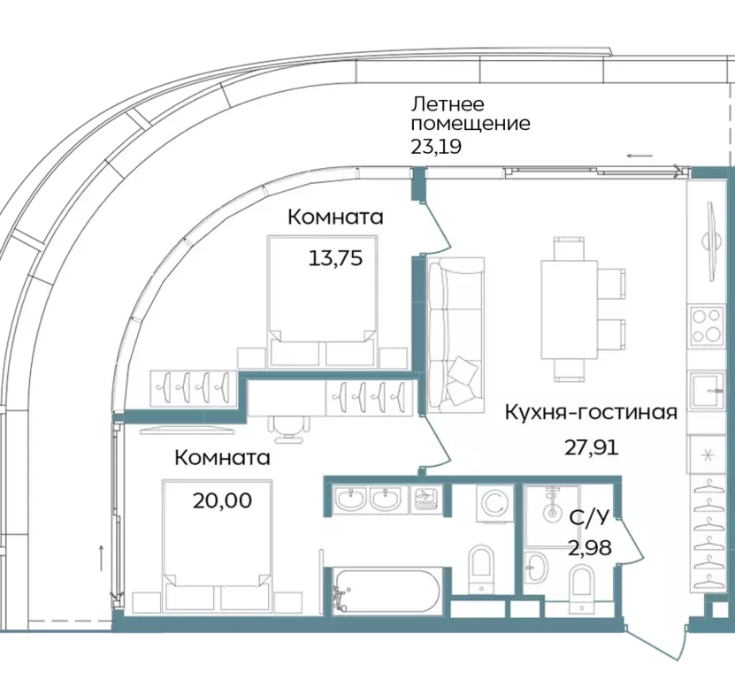 3-к квартира, 87.83 м - Фото 0