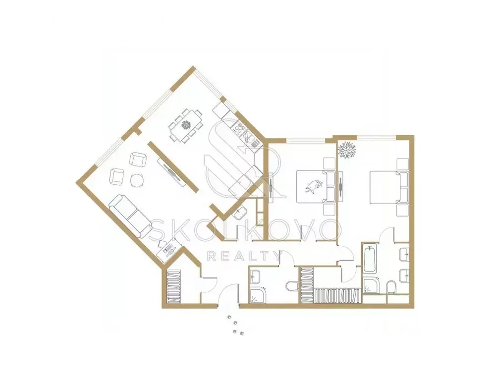 Свободной планировки кв. Москва Мосфильмовская ул., 8 (149.3 м) - Фото 2