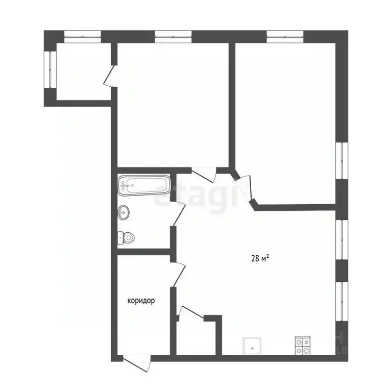 2-к кв. Омская область, Омск просп. Комарова, 11 (67.6 м) - Фото 2