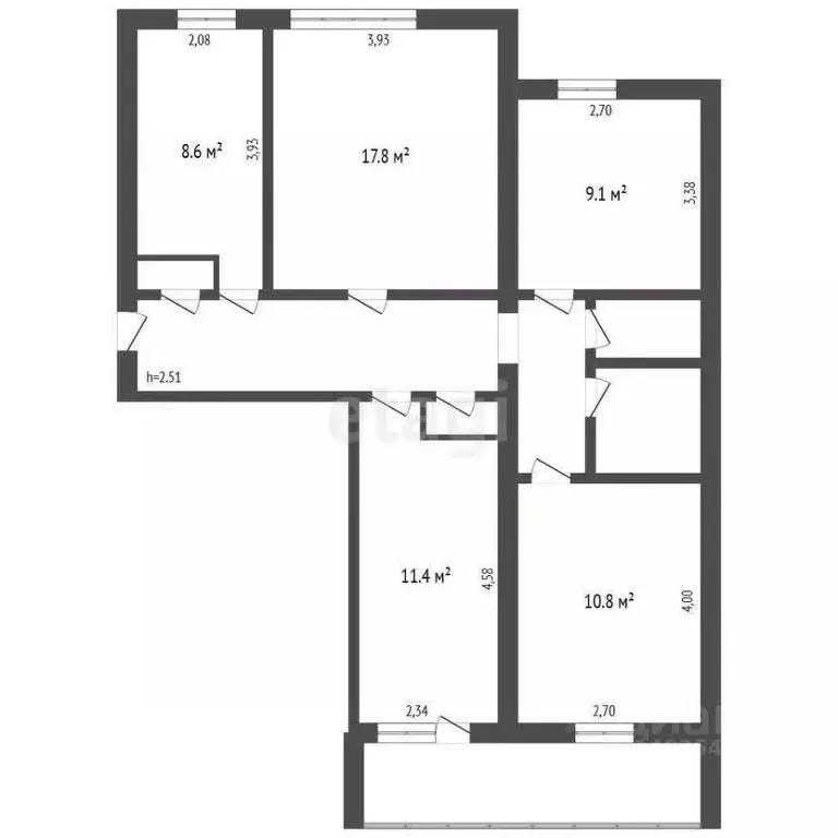 4-к кв. Владимирская область, Ковров Запольная ул., 30 (78.6 м) - Фото 2
