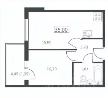 1-к кв. Псковская область, Псковский район, Завеличенская волость, д. ... - Фото 2