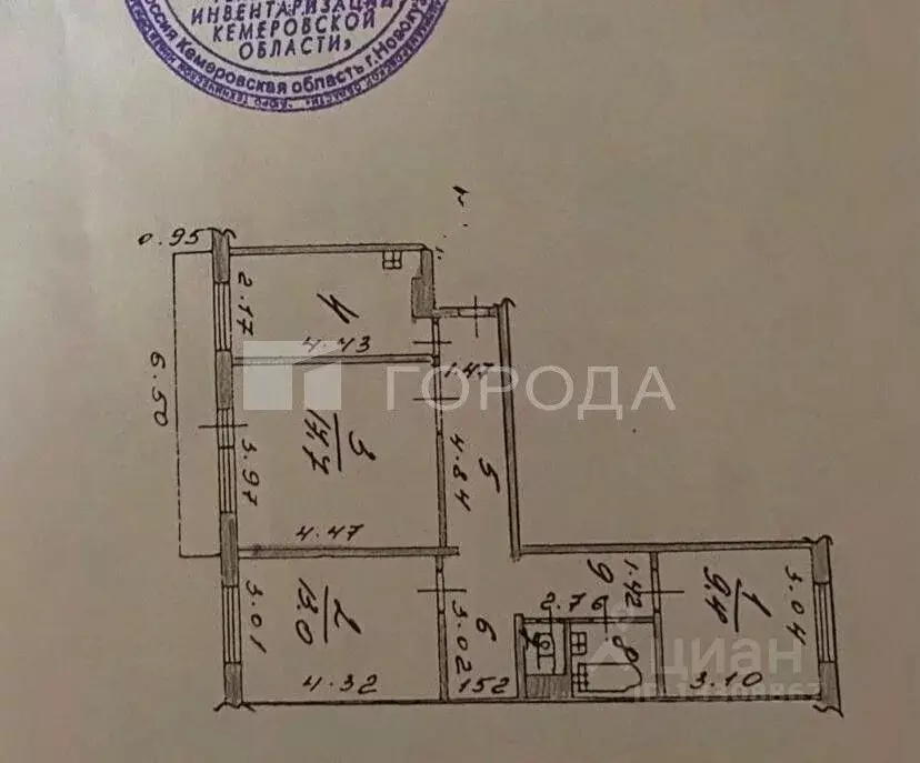3-к кв. Кемеровская область, Новокузнецк просп. Строителей, 92 (70.3 ... - Фото 2