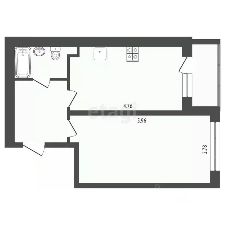 1-к кв. Тюменская область, Тюмень Ставропольская ул., 97 (36.5 м) - Фото 2